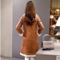 Couro de cordeiro feminino e Shearling Long Style